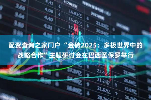 配资查询之家门户 “金砖2025：多极世界中的战略合作”主题研讨会在巴西圣保罗举行